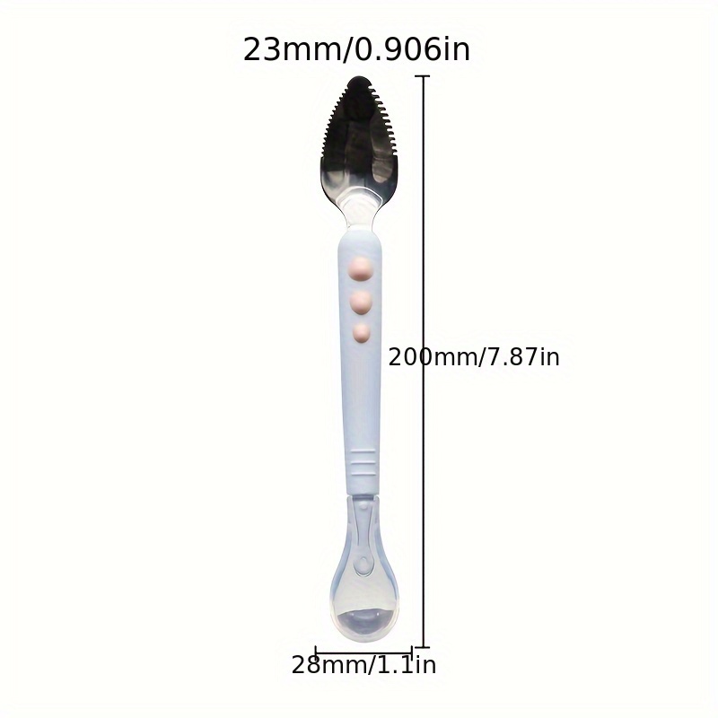 1pc Baby Silicone Spoon Fruit Puree Baby Food Supplement Spoon Baby Double  Headed 304 Stainless Steel Spoon - Baby & Maternity - Temu United Arab  Emirates