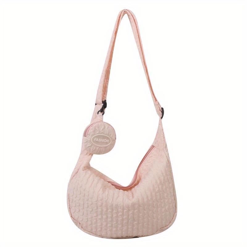  Women Ruched Shoulder Handbag Cloud Pouch Hobo Bag