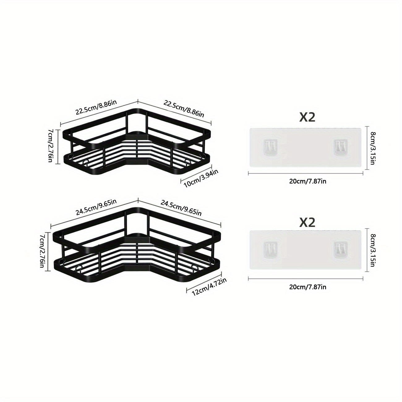 2pcs Esquina Punchfree Estantes De Almacenamiento Colgantes - Temu Chile