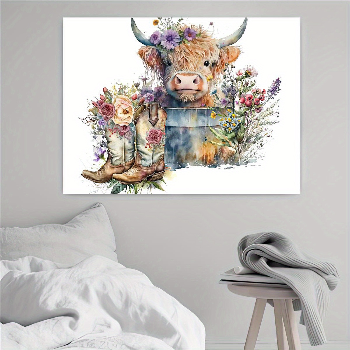 Modern Cute Cow Wall Art Picture Printed Canvas Oil Painting On Prints  Dropshipping Cheap Posters Prints For Living Room - AliExpress