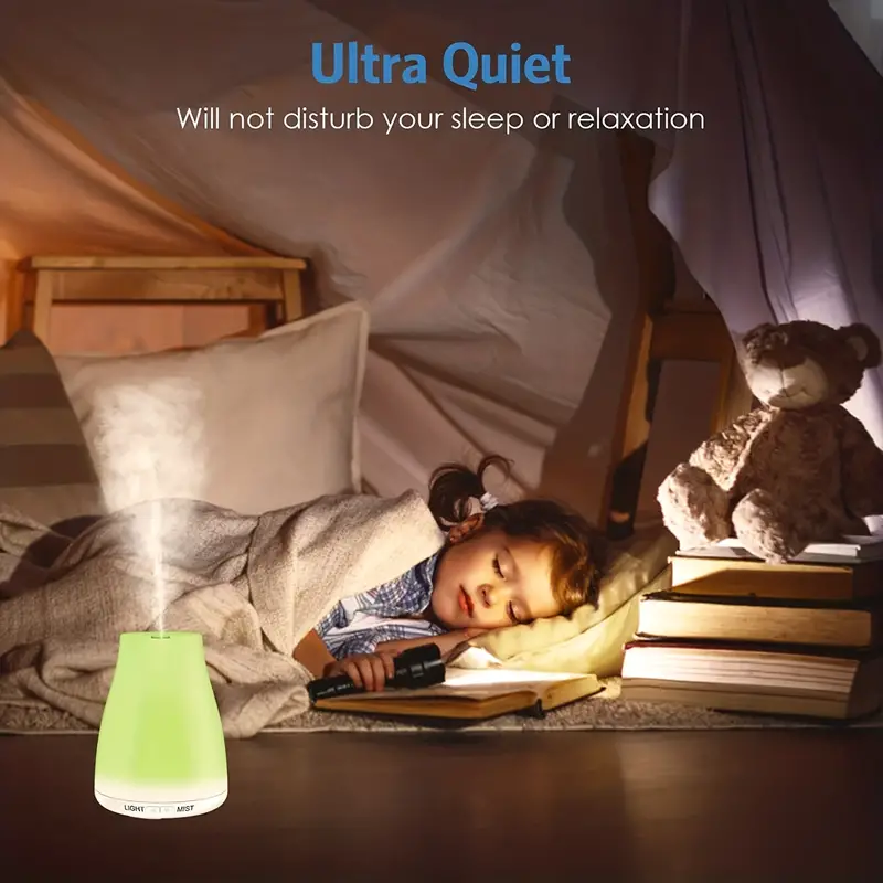 1pc 1l cool mist humidifier usb portable desk air humidifier quiet ultrasonic humidifier with 2 mist modes and 7 color light auto shut off for travel home bedroom for living room classroom bedroom office teachers day halloween christmas gift details 2