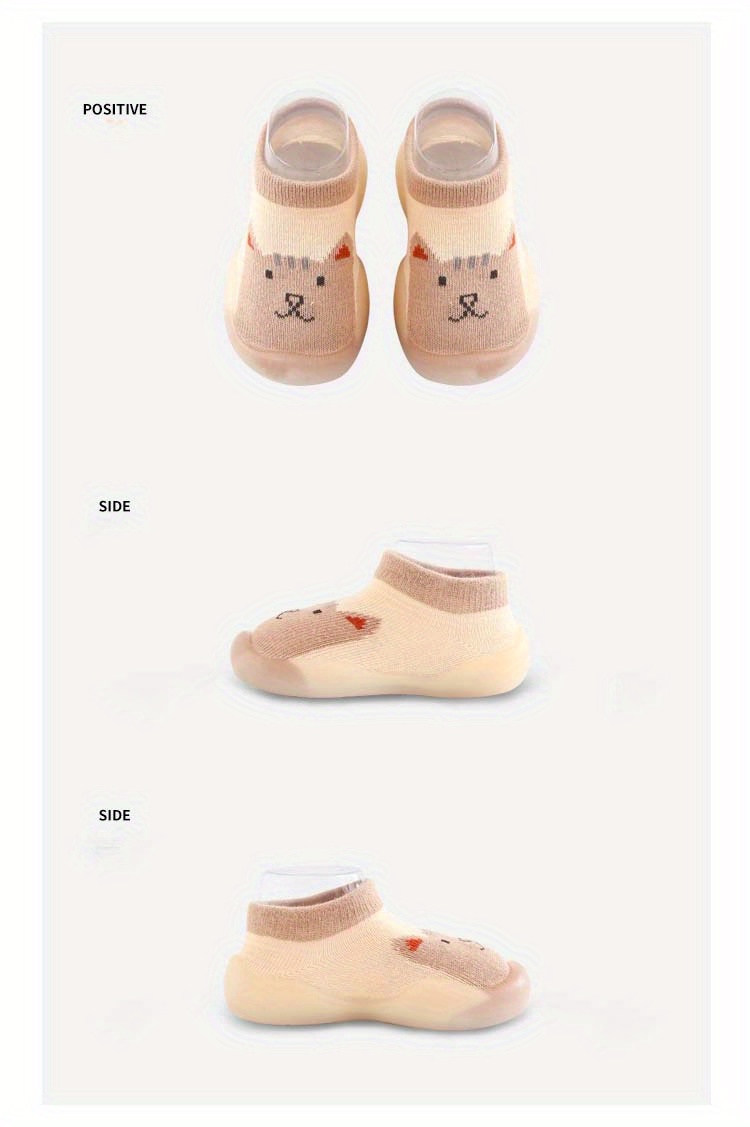 Baby First Walkers Slip-On Socks Shoes - Soft Rubber Sole, Cute Cartoon Animal & Food Patterns, Breathable Fabric Upper, All-Season Indoor Toddler Shoes for 0-4 Years, Baby Shoes, Indoor Youngsters Footwear, Playful Youngsters Design, Flexible Youngsters Footwear