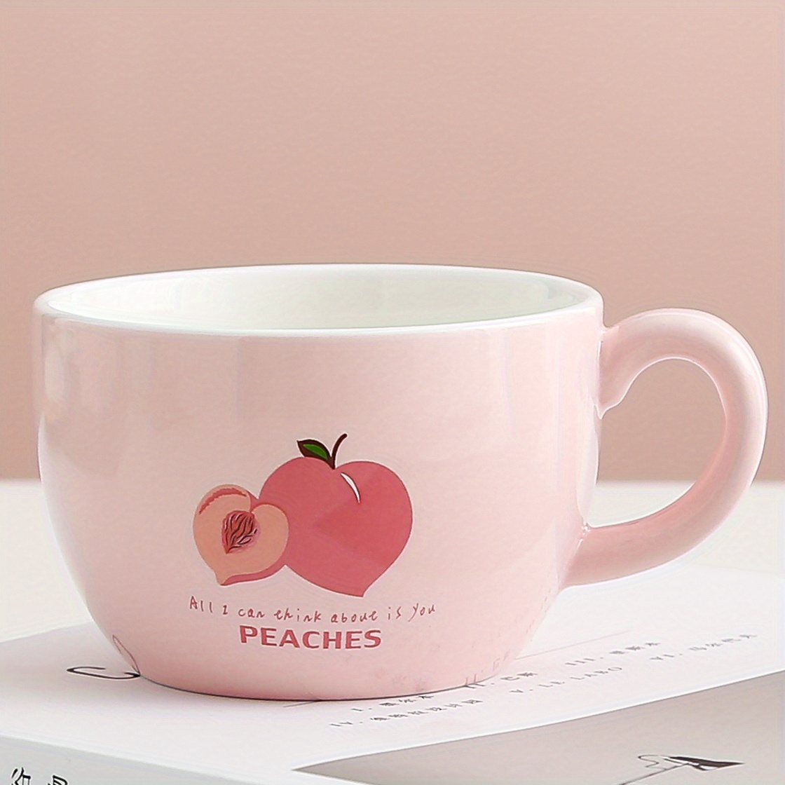 Peach Coffee Mug Ceramic Water Cup Cute Tea Cup Tea - Temu