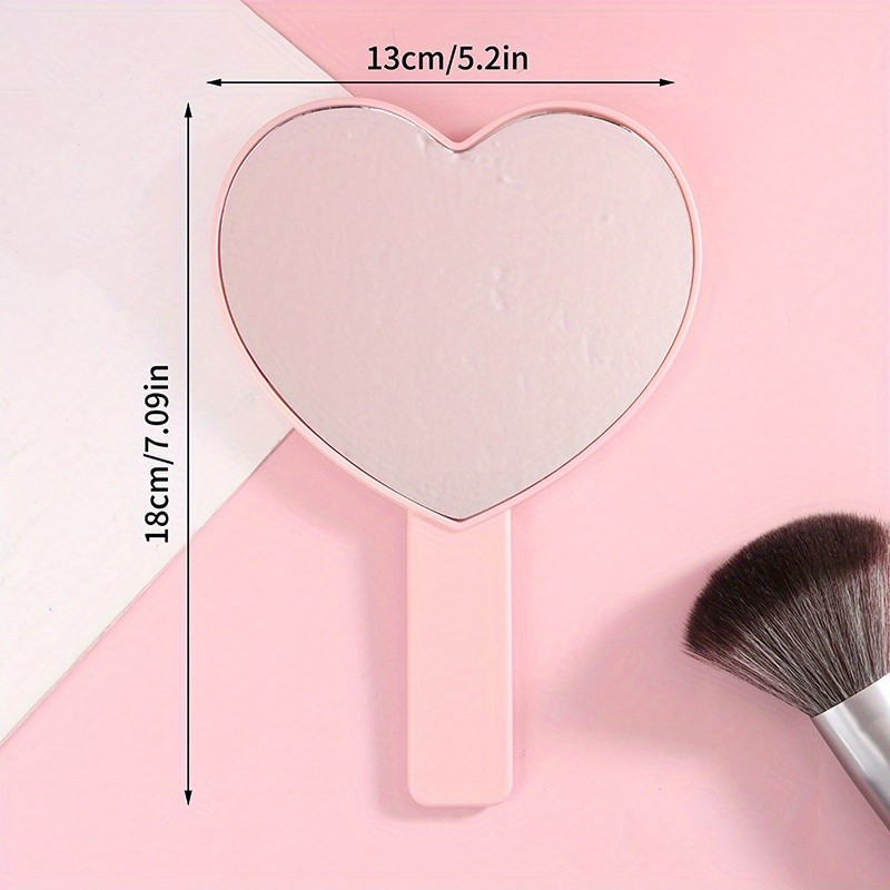 Heart Shaped Handheld Makeup Mirror Portable Travel Mirror