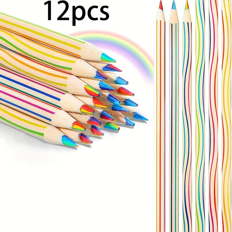 7 Colors Concentric Gradient Rainbow Colored Pencils - Temu