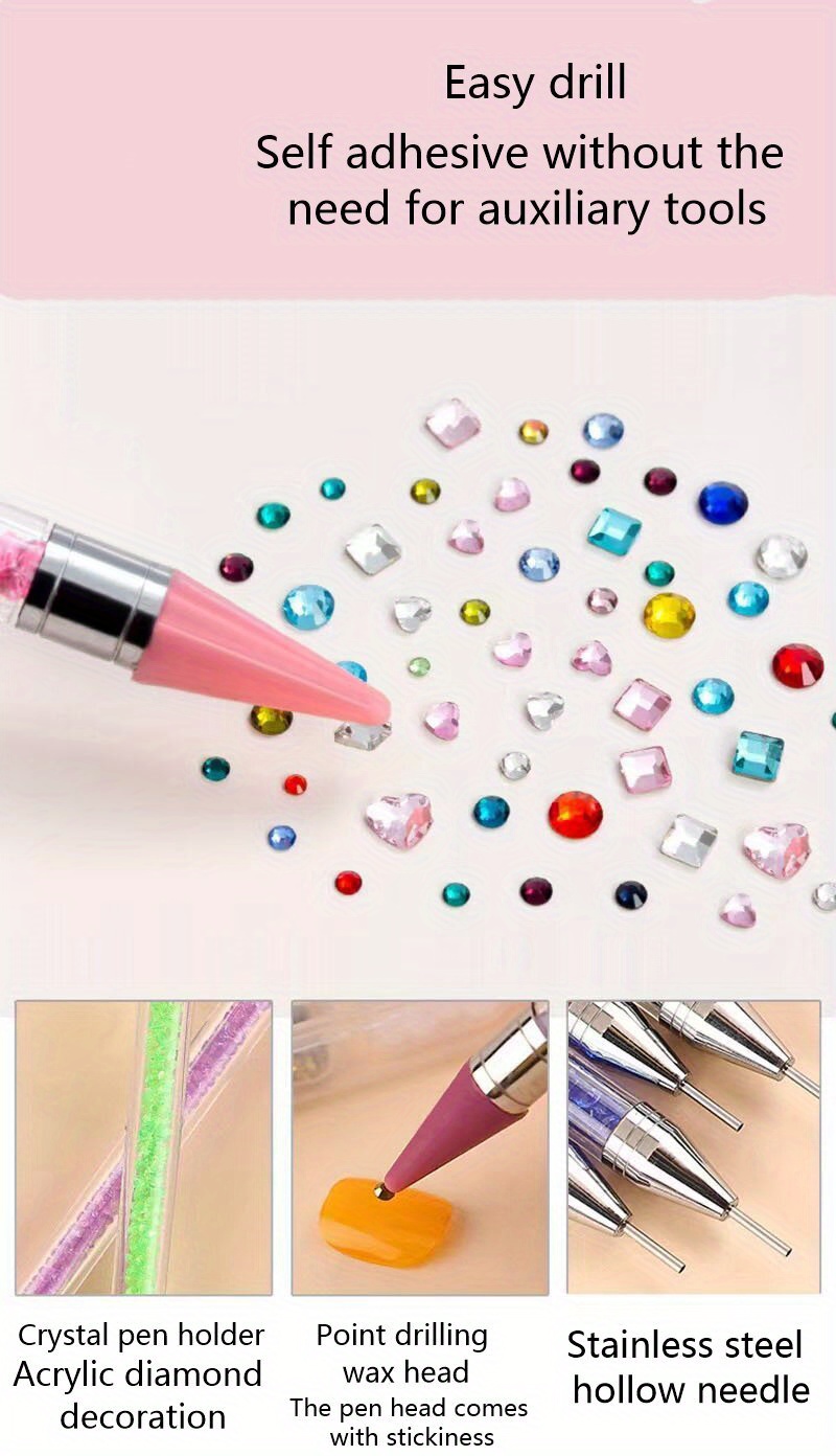 Nail Point Drill Acrylic Crayons Double Head Self-Adhesive
