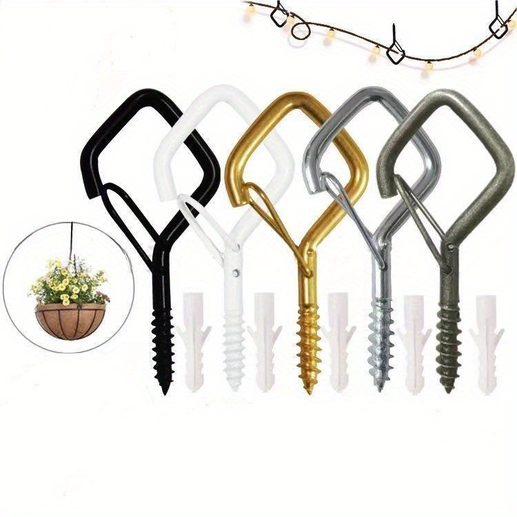 20pcs Q Hanger Hooks With Safety Buckle Windproof Screw - Temu