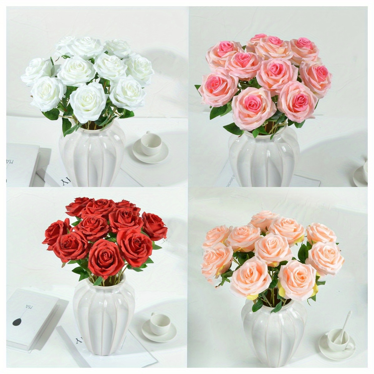 Artificial Fall Rose Simulation Rose Flower Bouquet Fake - Temu