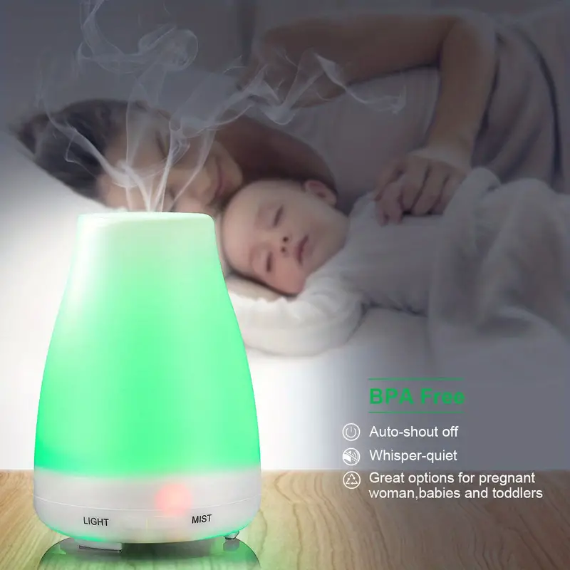 1pc 1l cool mist humidifier usb portable desk air humidifier quiet ultrasonic humidifier with 2 mist modes and 7 color light auto shut off for travel home bedroom for living room classroom bedroom office teachers day halloween christmas gift details 3