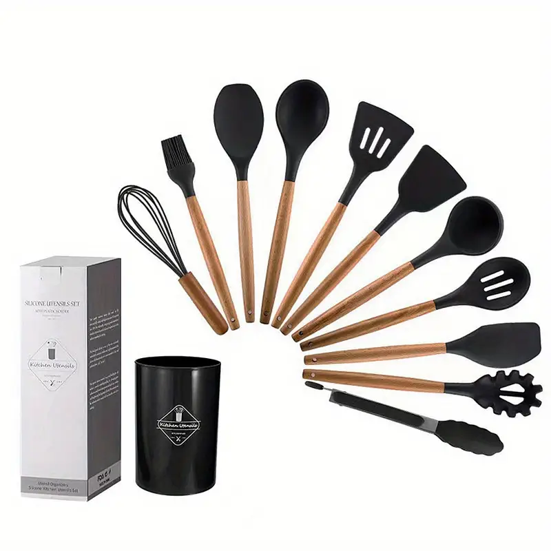 Non-stick Silicone Kitchen Utensil Set - Includes Slotted Spatula, Cooking  Soup Spoon, Colander Spoon, Whisk, Pasta Spoon, Tongs, Oil Brush, Cream  Spetula, And More - Perfect For Easy And Healthy Cooking - Temu