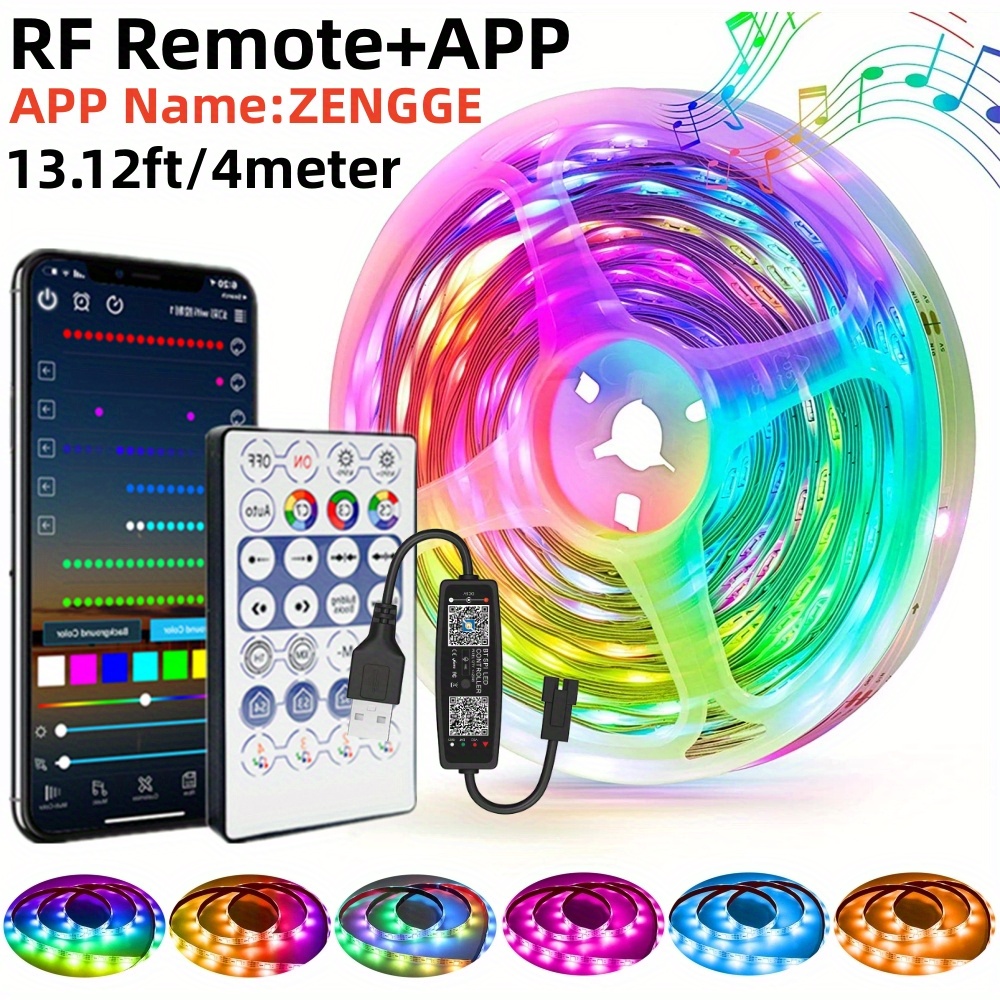 Music Sync Color Change Led Strip Lights ws2812b Rgb Ic - Temu