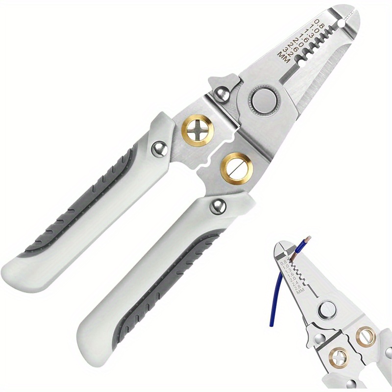HURRISE pince à fil à main Pince à dénuder multifonction à main Pinces en  acier à outils Pince à dénuder de 09 à 6 mm²
