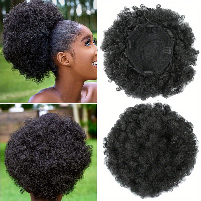 Drawstring Ponytail Afro Puff Short Afro Curly Ponytail Temu