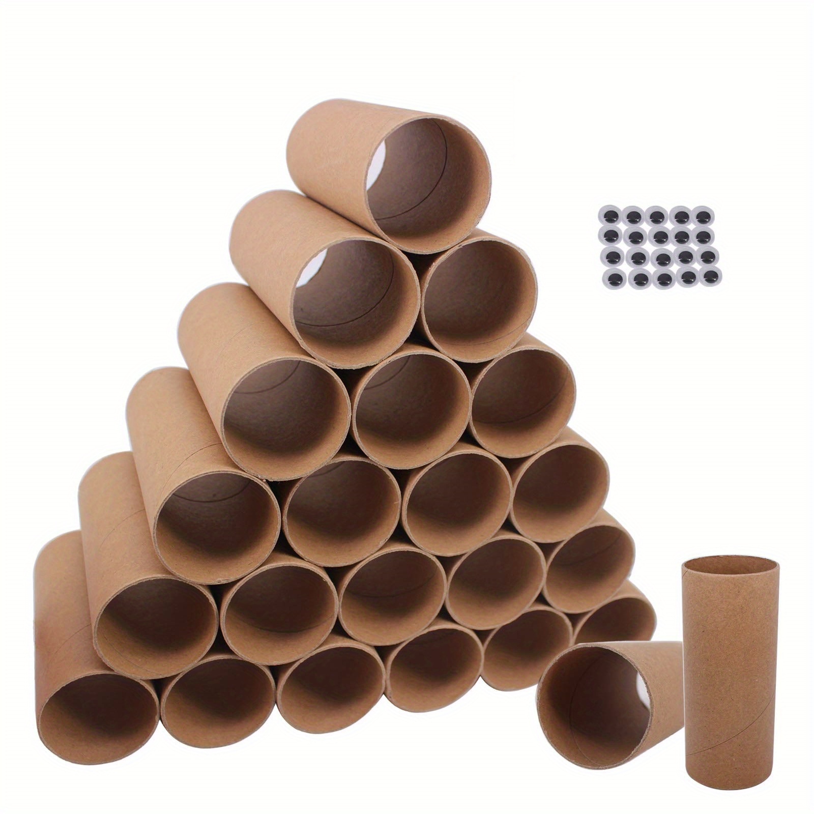 20 Pack Craft Rolls Brown Cardboard Tubes Crafting Paper Round Thick Tube  for DIY Art Crafts Handmade Projects (2.04 x 3.9inch)