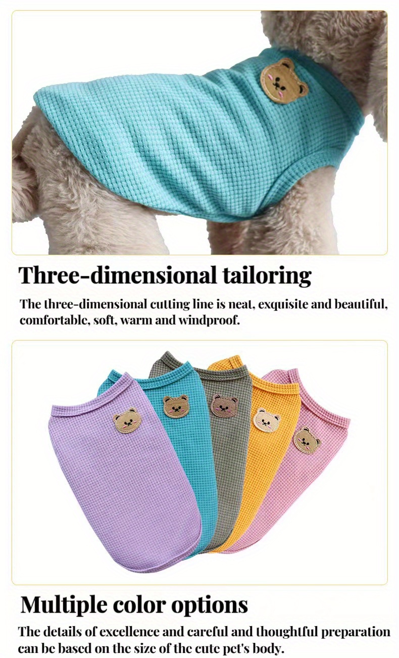 New Pet Clothes For Cat And Dog Waffle Pet Vest For Toy And Small Dogs