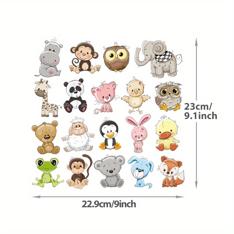 Adorable Panda, Monkey & Fox Iron-on Heat Transfer Patches - Colorful Animal Designs For Diy T-shirts, Jeans, Masks & Backpacks