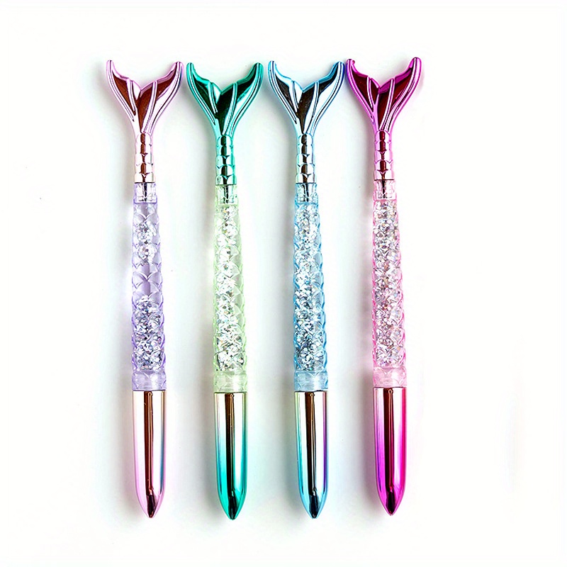 Mermaid Gel Pens, Cute Stationery, Shiny Crystal Shiny Mermaid Pens,  Birthday Gifts For Girls, Pen Set For Learning, Student Prizes - Temu