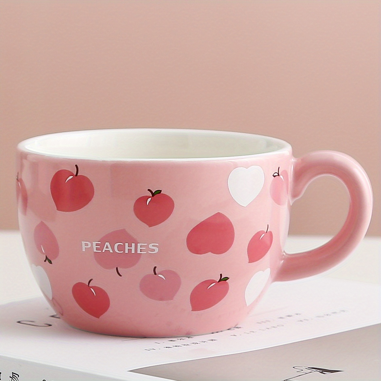 Peach Coffee Mug Ceramic Water Cup Cute Tea Cup Tea - Temu