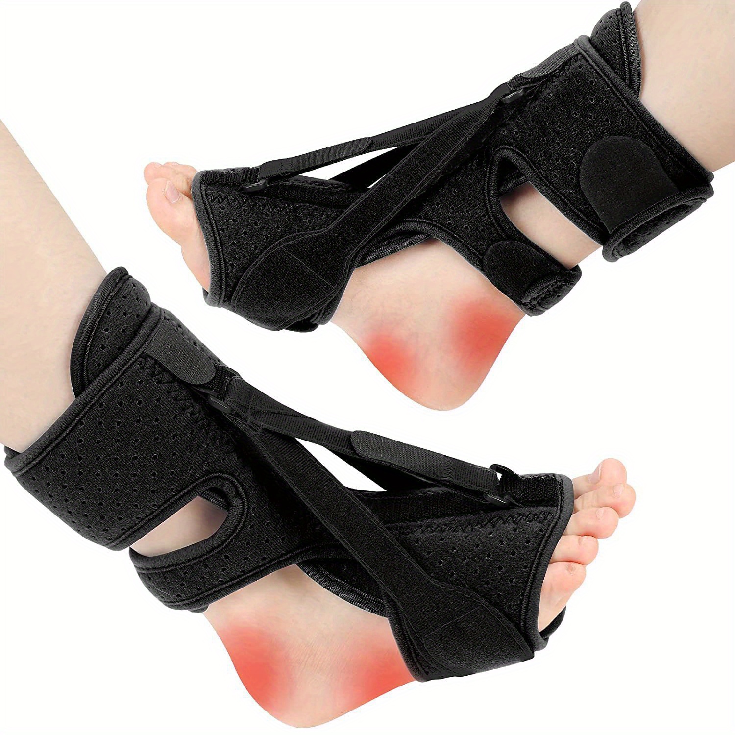Ankle Brace Support For Men Women Adjustable Plantar Fasciitis Night Splint  Relief Set (massage Ball Color Random)