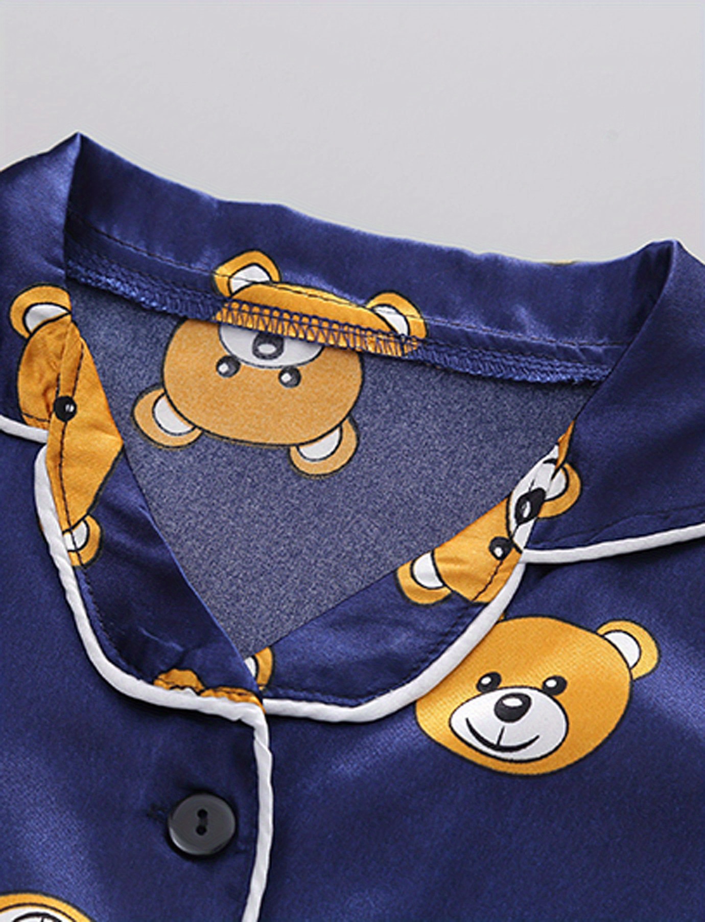 Teddy bear silk pajamas hot sale