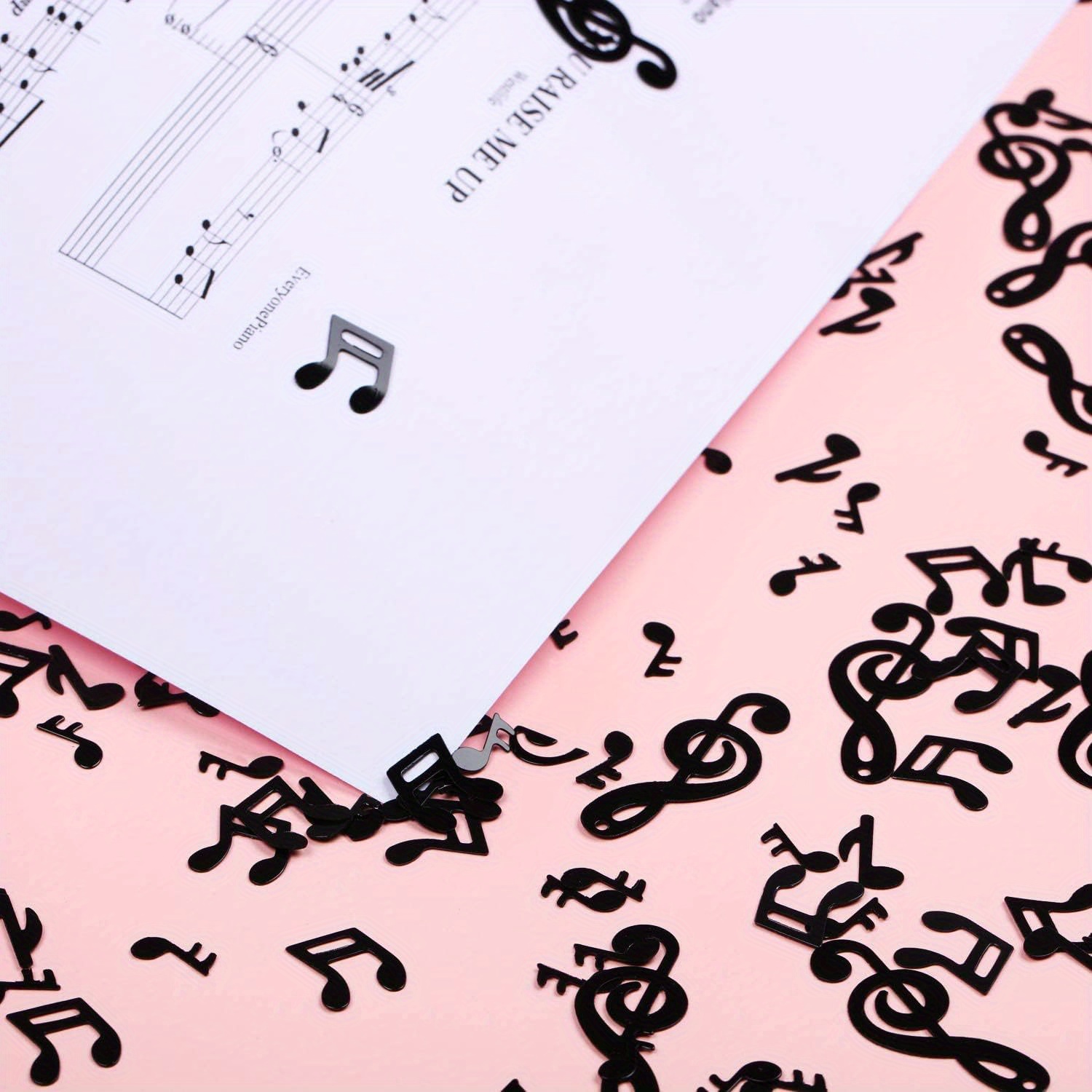 Music Confetti Music Note Cutouts Black Musical Confetti Temu