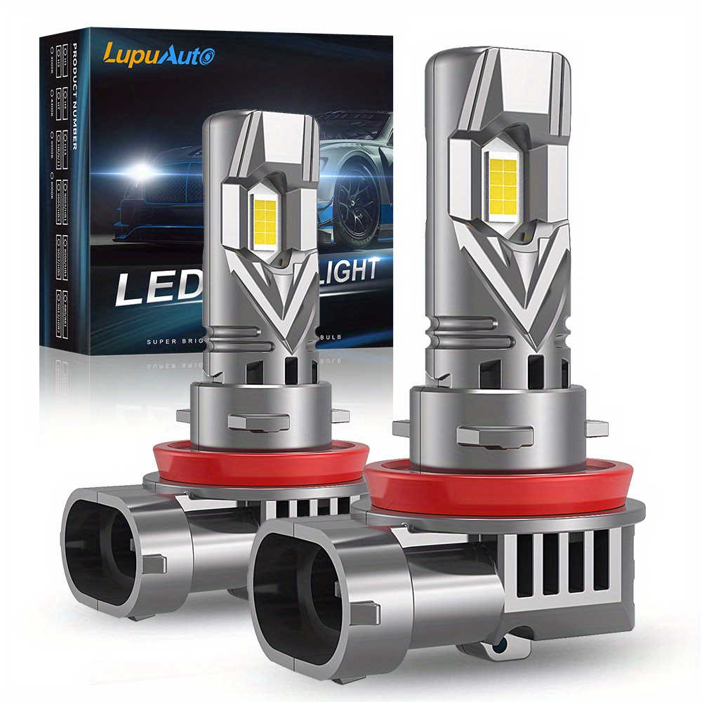 2pcs H11 LED Headlight Bulbs,H11/H8/H9 Led Bulbs Canbus 20000lm 6000K CSP  5530 CHIPS Wireless 12000RPM Fan Hight/Low Beam Headlamp Mini Size