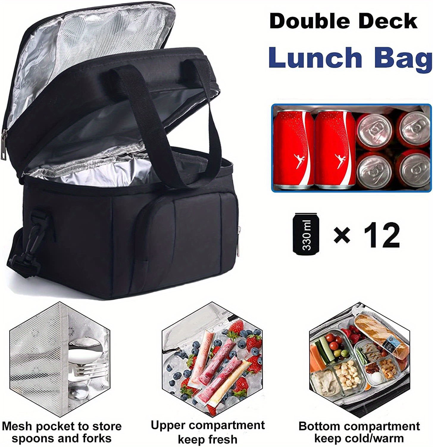 1pc Bubble Large Capacity Bento Bag, Ice Pack Multifunctional