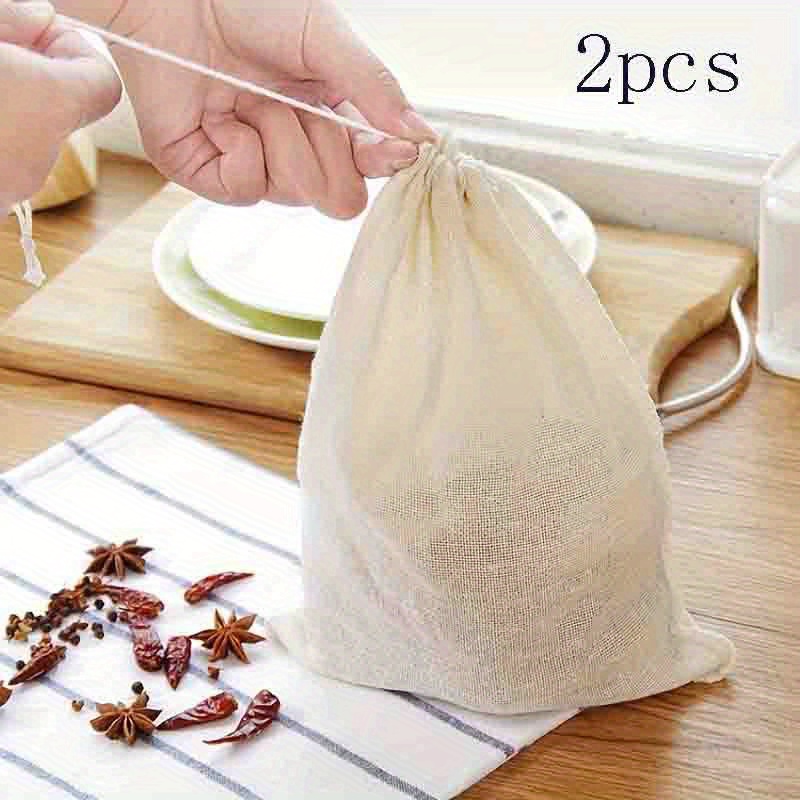 1/2pcs, Soup Bags, Reusable Drawstring Soup Bags, Straining Cheesecloth  Bags, Spice Bags For Cooking, Muslin Bags, Bone Broth Brew Bags, Kitchen  Acces