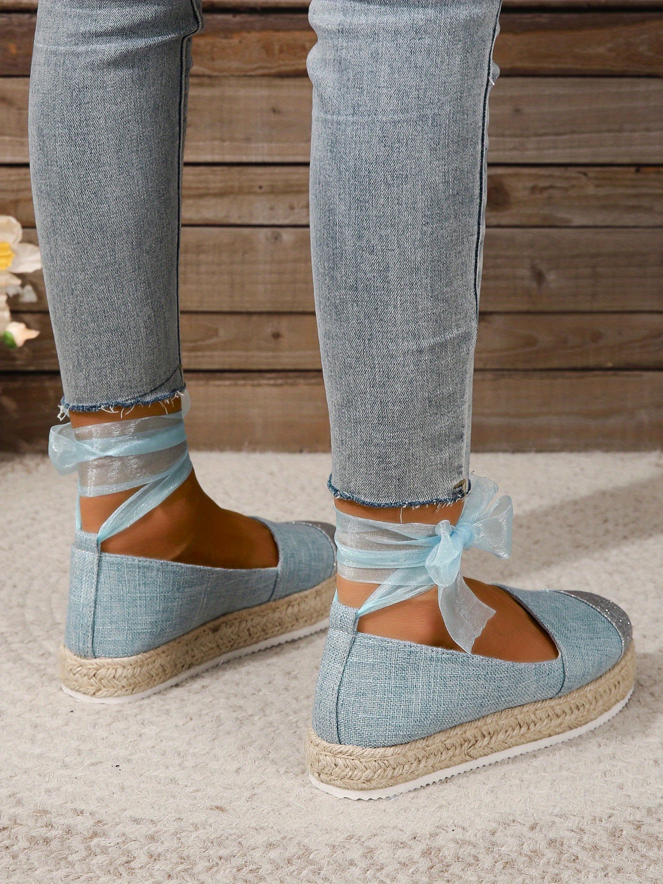 Women's Platform Espadrille Shoes Glitter Colorblock Slip Temu