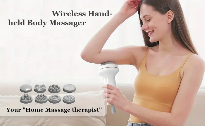 handheld cellulite remover massager electric wireless slimming massager cellulite massager with 8 massage heads used for the massage of muscles arms butt thighs details 0