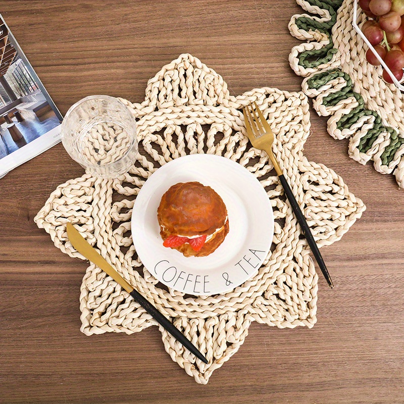 Bamboo Placemats Handwoven Hexagonal Table Pads Natural - Temu