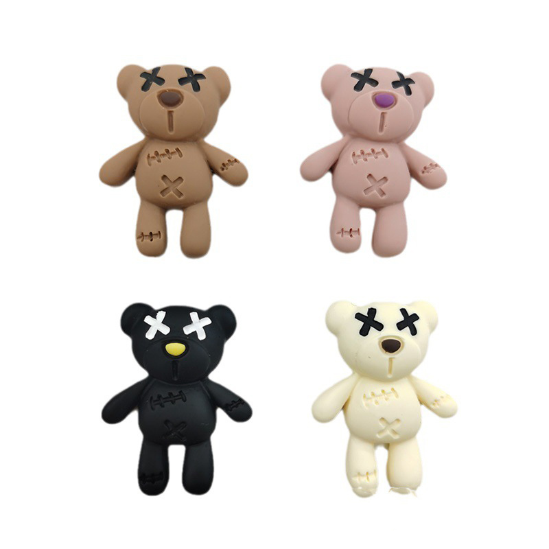 4pcs Mixed Cartoon Three dimensional Bear Resin Accessories For DIY Cream Glue Phone Case Headwear Leather Band Clip Decorations Jewelry Making Supplies