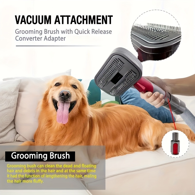  Portek Accesorio para aspiradora de pelo de perro para la  mayoría de las aspiradoras, kit de herramientas de aseo de cepillo de  desprendimiento de mascotas, herramienta de eliminación de pelos para 