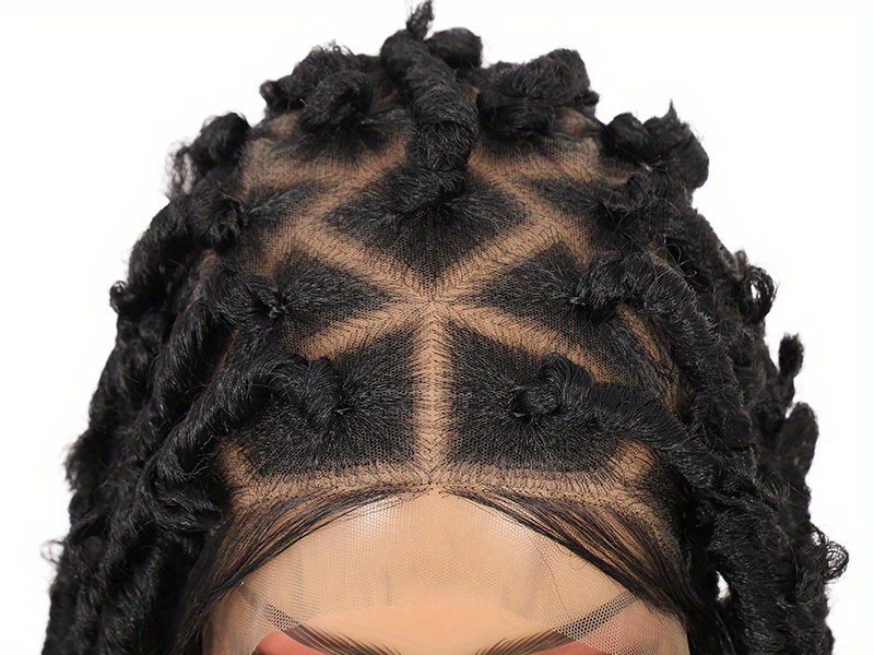 Triangle Knotless Locs Braided Wigs Women Full Double Lace - Temu