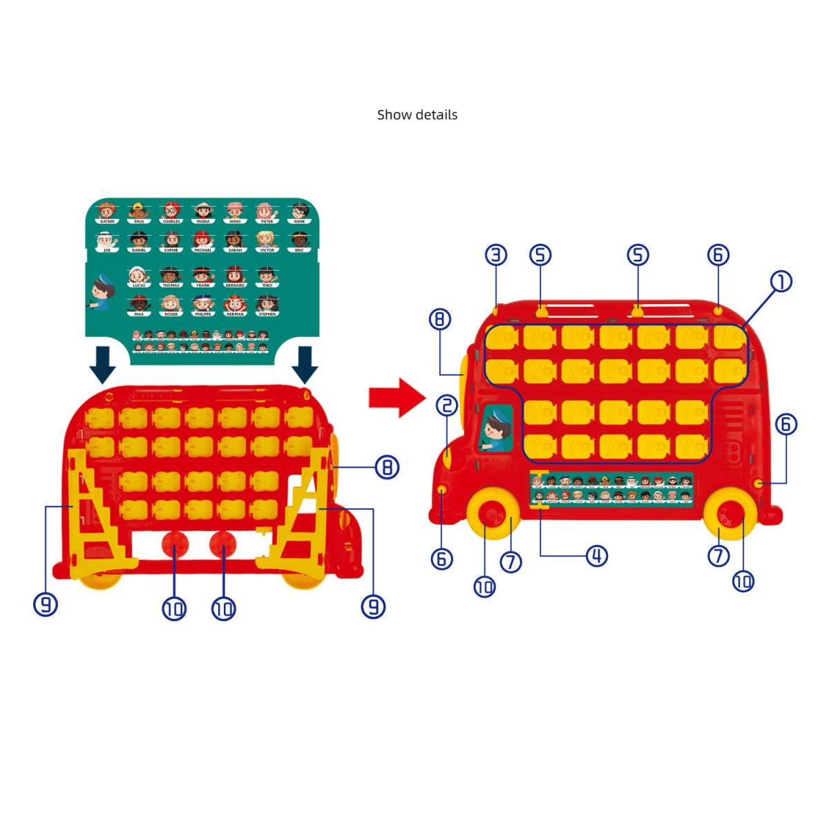  ¿Adivina quién? Juego de mesa original de adivinanzas, marco  fácil de armar, hoja de personajes de doble cara, juegos de mesa para 2  jugadores para niños, juegos de adivinanzas para familias