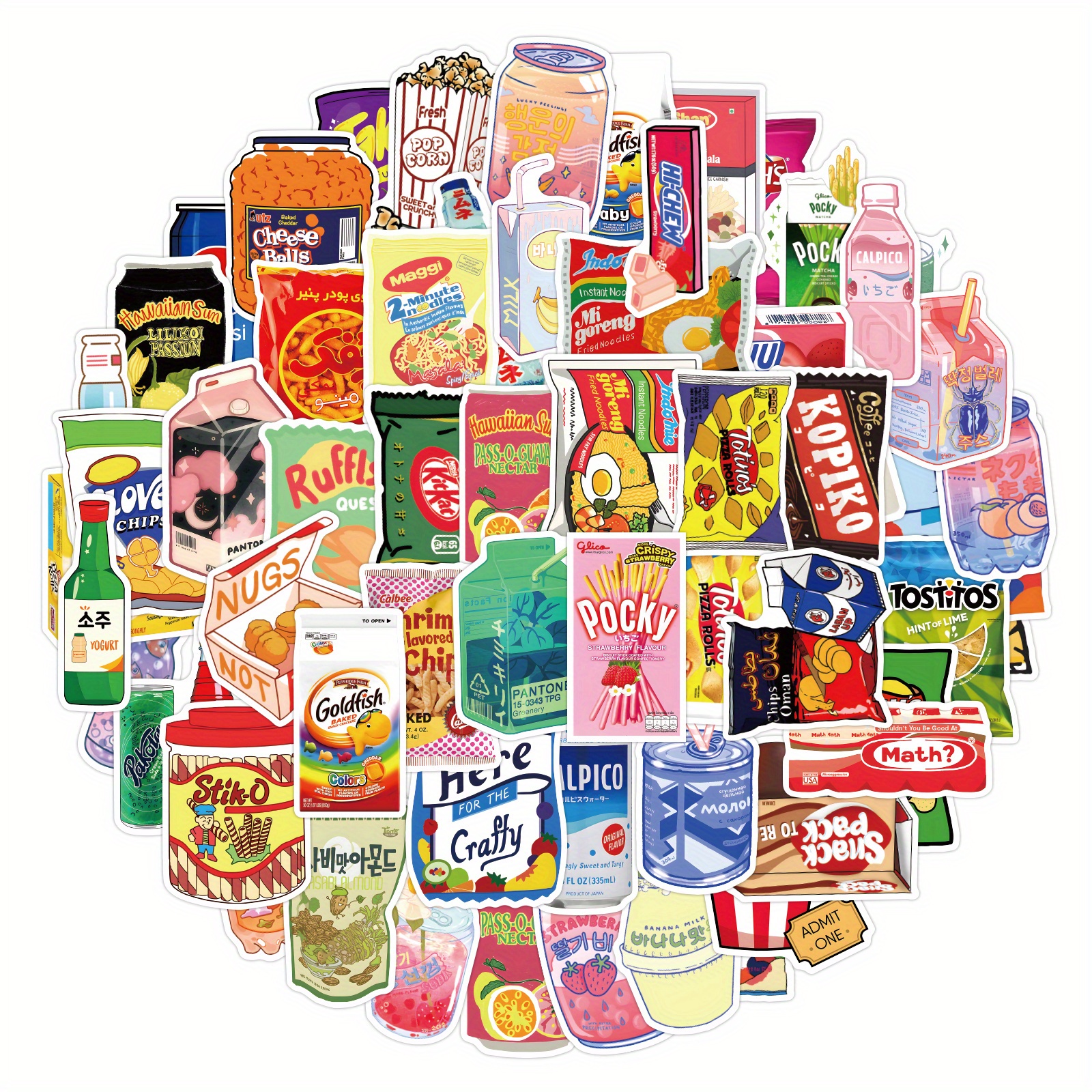  50pcs Kawaii Food Stickers for Kids Teens Adults, Cute Snack Stickers  Decals for Journaling and Scrapbooking, Waterproof Vinyl Stickers for  Laptop Water Bottle Skateboard Phone Case Cup : Electronics