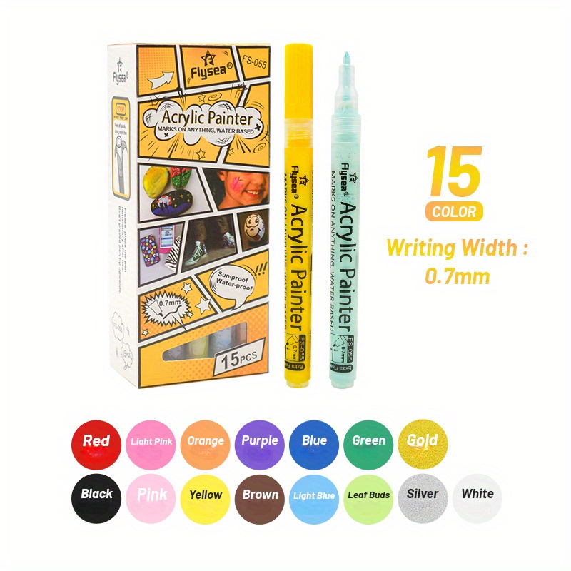 15 Colors Brush Marker Pens For Coloring Books Fine Tip - Temu