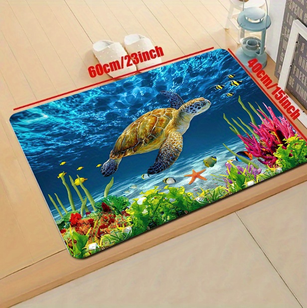 1pc sea turtle pattern floor mat soft non slip bath rug   mat absorbent carpet for   room bathroom home decor details 9