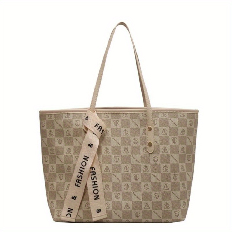 Vintage Geometric Print Tote Bag, Large Capacity Shoulder Bag, Women's  Casual Handbag & Commuter Purse - Temu Japan