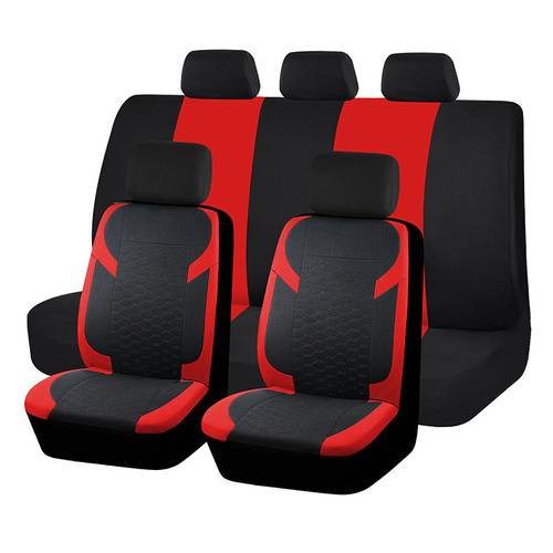 9-delige universele auto stoelhoezen set, ontworpen om compatibel te zijn, met zachte spons kussens voor decoratie, gemaakt van polyester