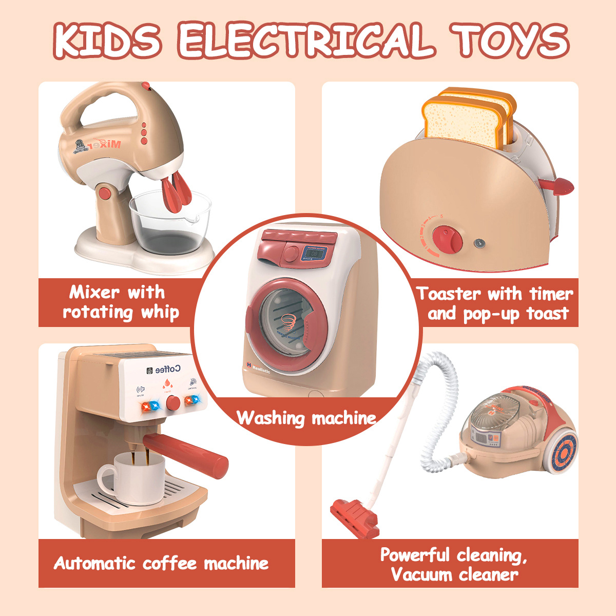  Kitchen Appliances Toys, Kids Play Kitchen Accessories