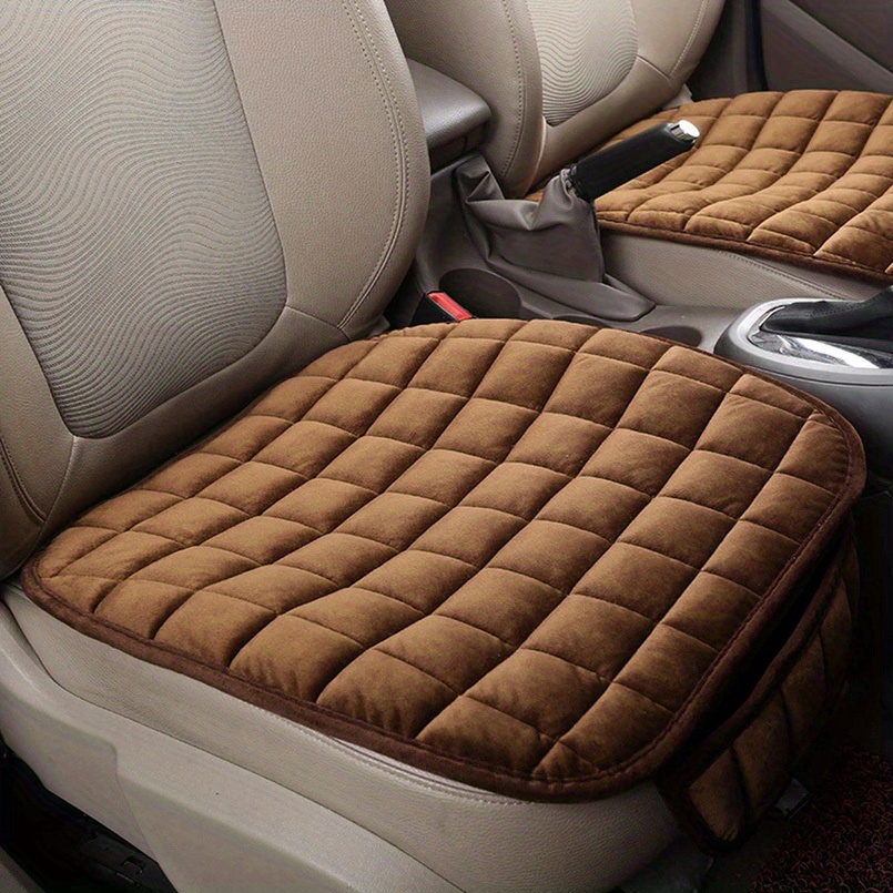 Plush Plaid Thickened Insulation Car Seat Cushions - Car, Suv, And