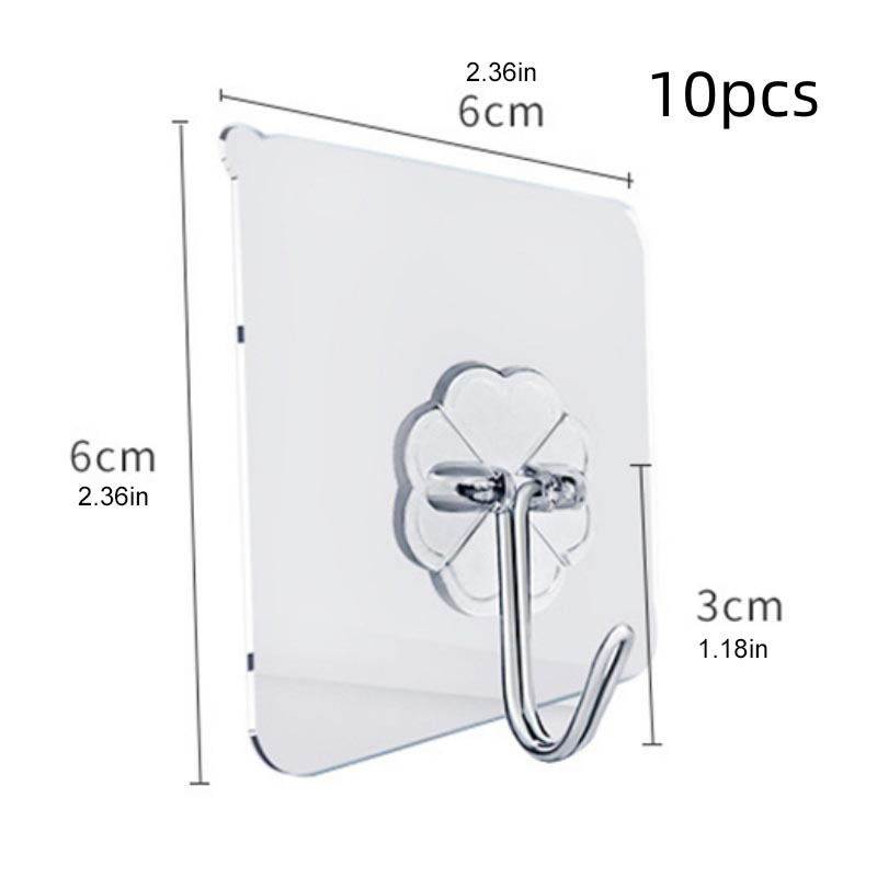 10pcs Wall Hanger Kitchen Hook Door Strong Self Adhesive Key Holder Hooks For Bathroom Gadgets Home Accessories Cozinha Crochet, Utility Hooks