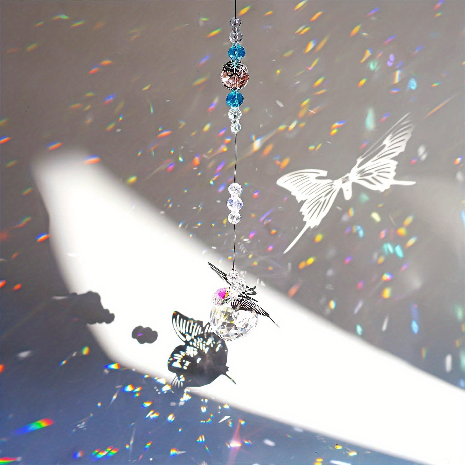 Handmade Butterfly Crystal Ball Prism Rainbow Maker Hanging Temu