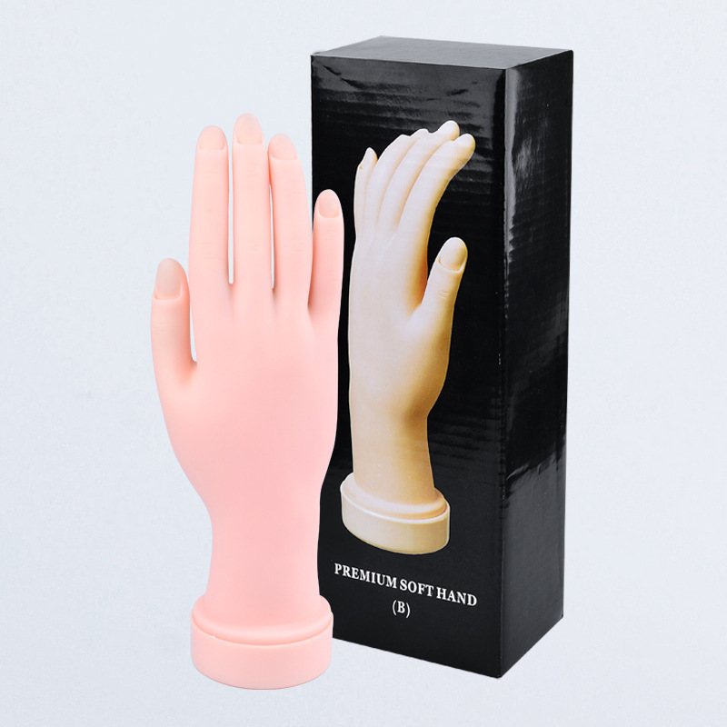 Soft Rubber Practice Hand For Acrylic Nail Hands For Nails Practice  Mannequin Hand Flexible Movable Fake Hand Manicure Practice Tool