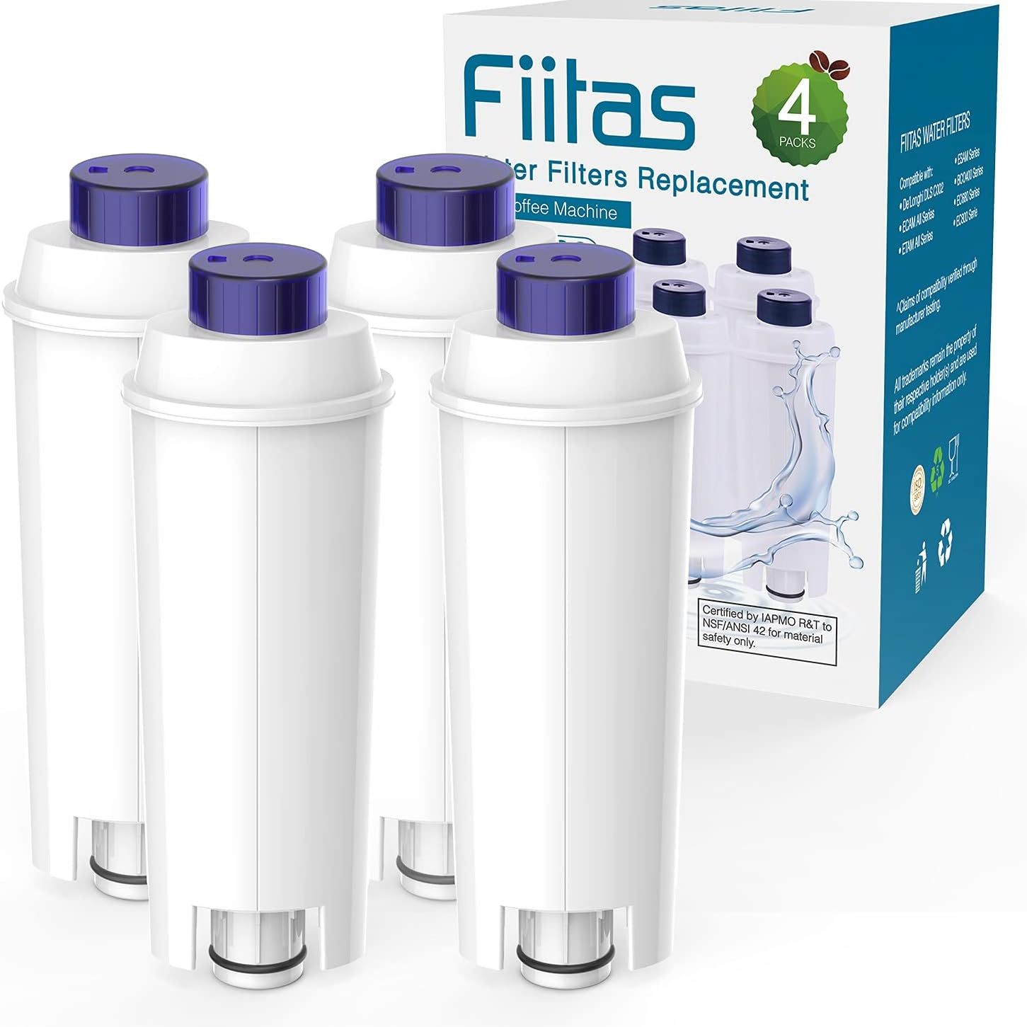  Fiitas Water Filter for Delonghi Magnifica s Dinamica ECAM Esam  Coffee Machine Series (6 Packs) : Home & Kitchen