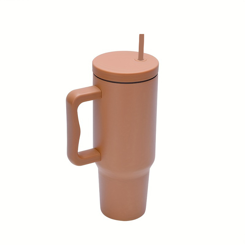 40oz Straw Coffee Insulation Cup With Handle Portable Car