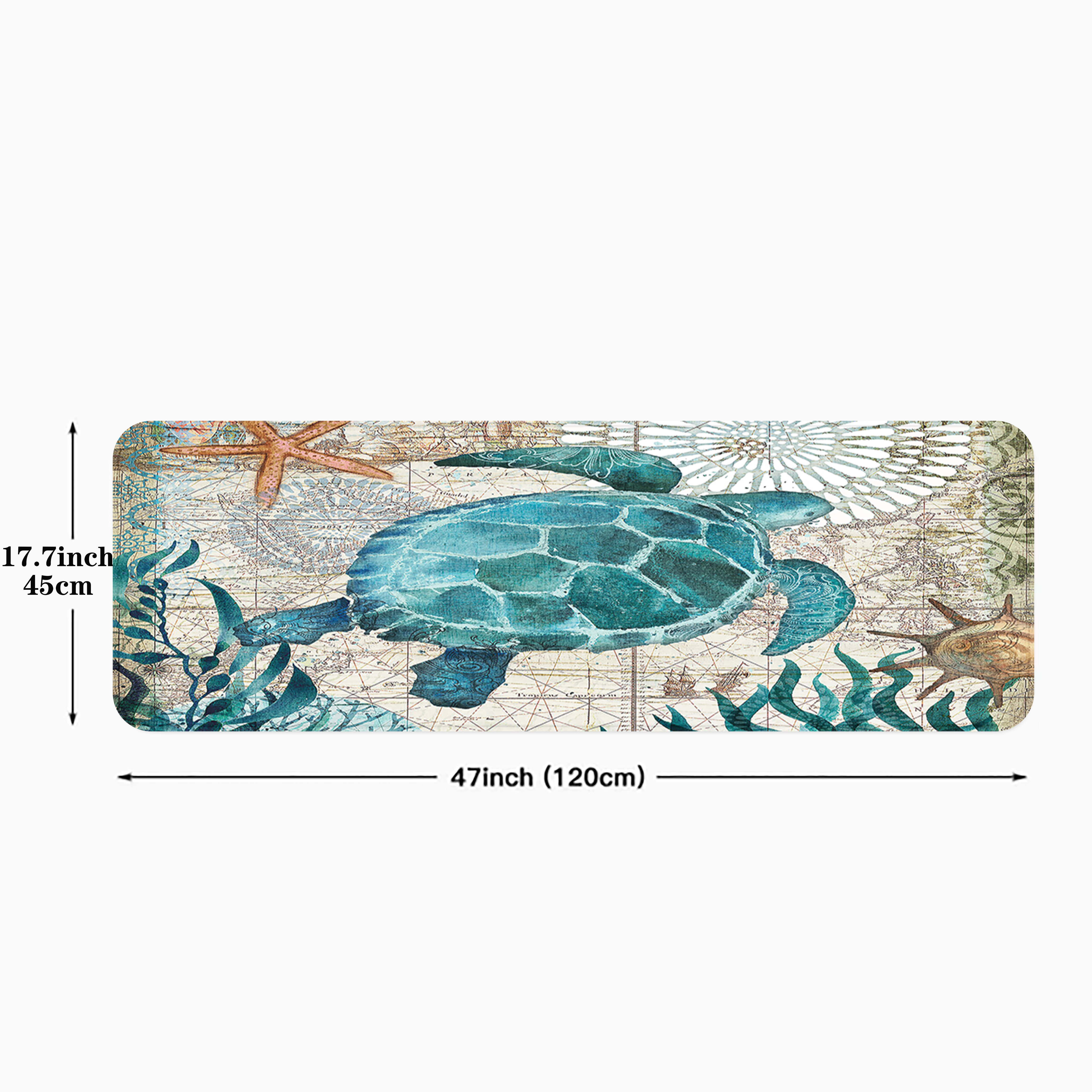 Blue Seaweed Turtle Bathroom Floor Mat Bathroom Decoration - Temu