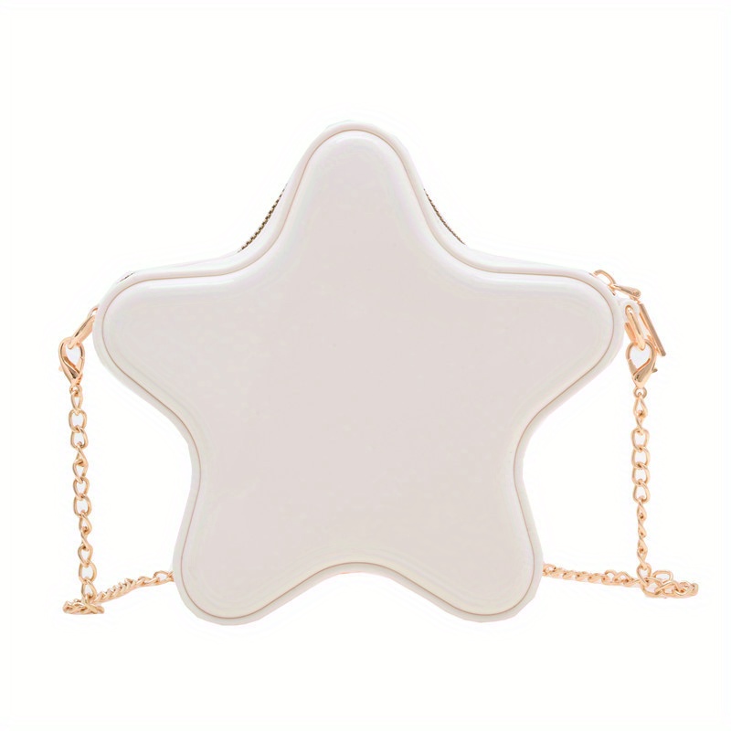 Kawaii Star Shaped Crossbody Bag Solid Color Zipper Chain - Temu