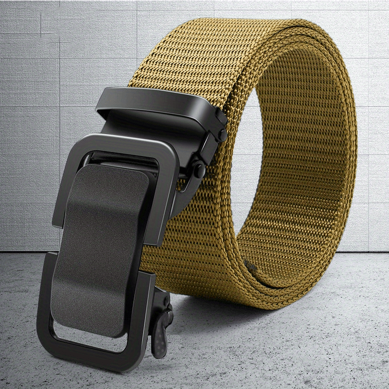 Men's Metal Automatic Buckle Casual Nylon Canvas Belt